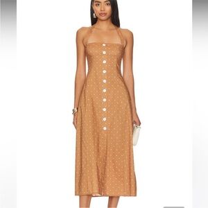 NWT WeWoreWhat Polka Dot Halter Midi Dress